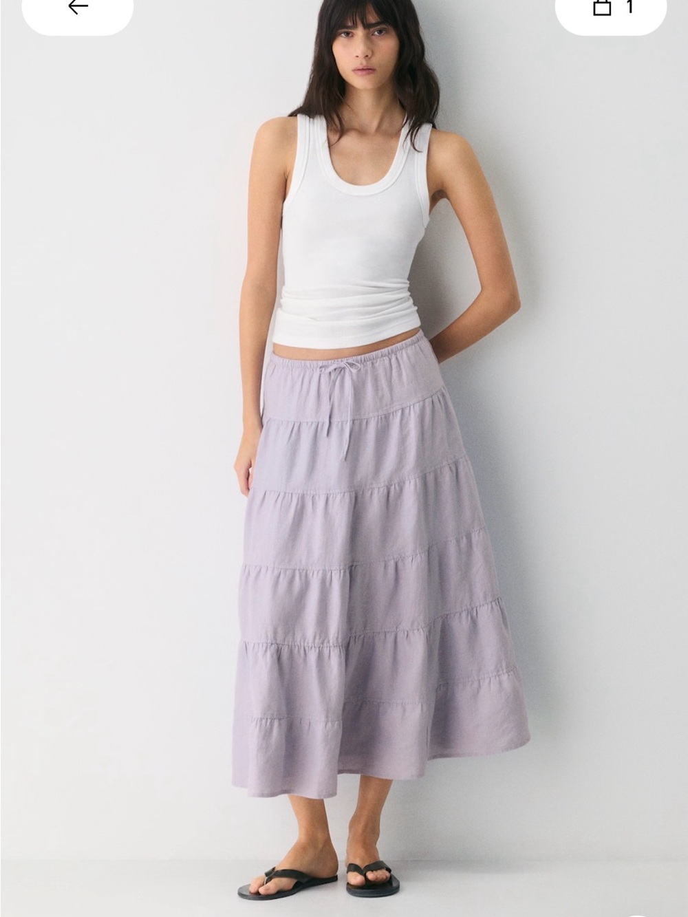 Aritzia Wilfred Linen Bouquet Skirt in Wildflower Lilac - NWT